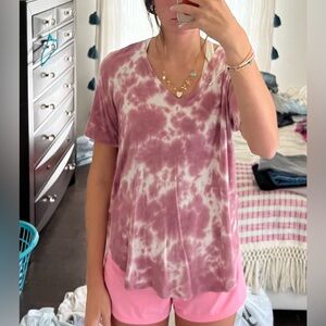 Pink tie dye top